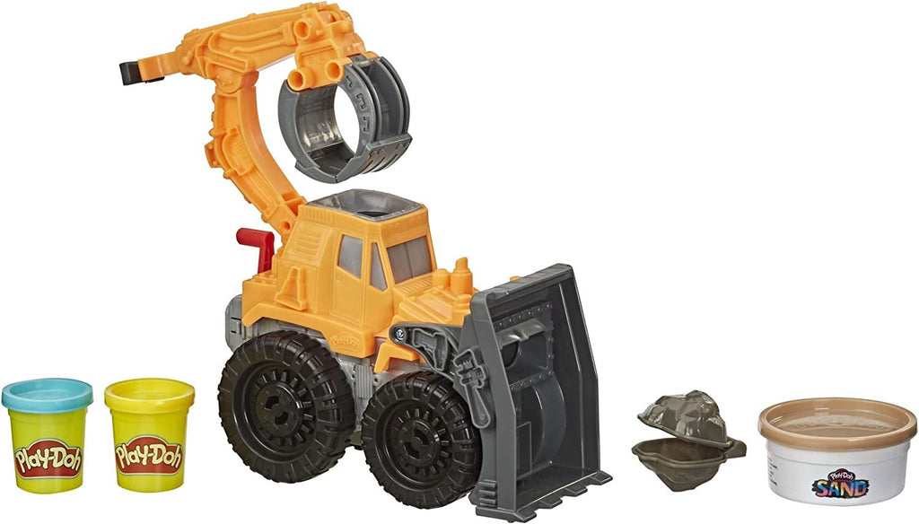 Play-Doh Wheels Front Loader Toy Truck for Kids Ages 3 and Up with Non-Toxic Play-Doh Sand Compound and Classic Play-Doh Compound in 2 Colors