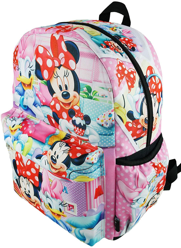 Minnie Mouse Deluxe Oversize Print Large 16" Backpack with Laptop Compartment - A19750