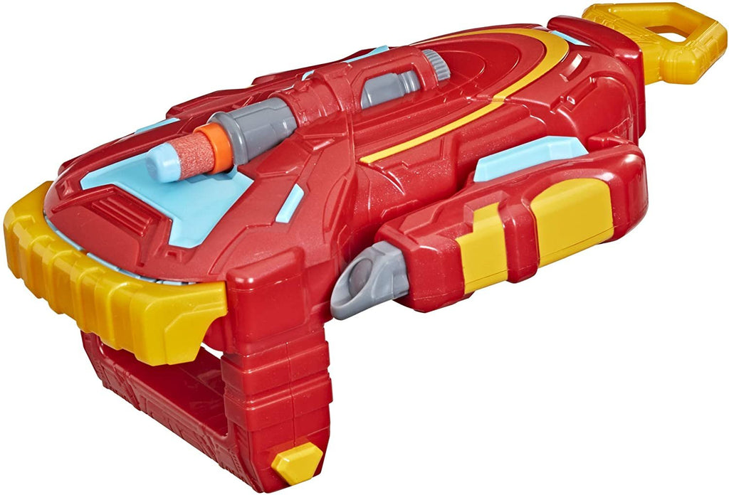Marvel Avengers Mech Strike Iron Man Strikeshot Gauntlet Role Play Toy with 3 NERF Darts, Pull Handle to Expand, for Kids Ages 5 and Up