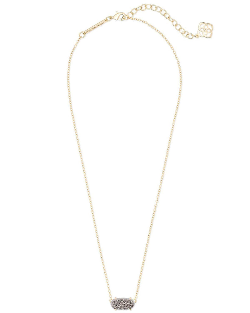 Kendra Scott Ever Gold Pendant Necklace in Platinum Drusy