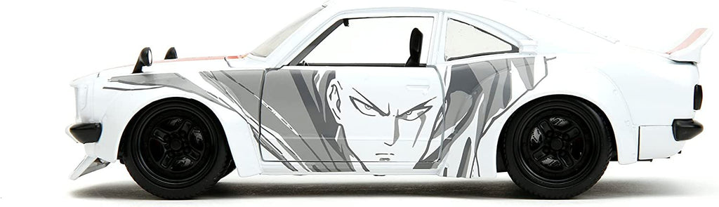 One Punch Man 1:24 1974 Mazda RX-3 Die-cast Car & 2.75" Saitama Figure, Toys for Kids and Adults