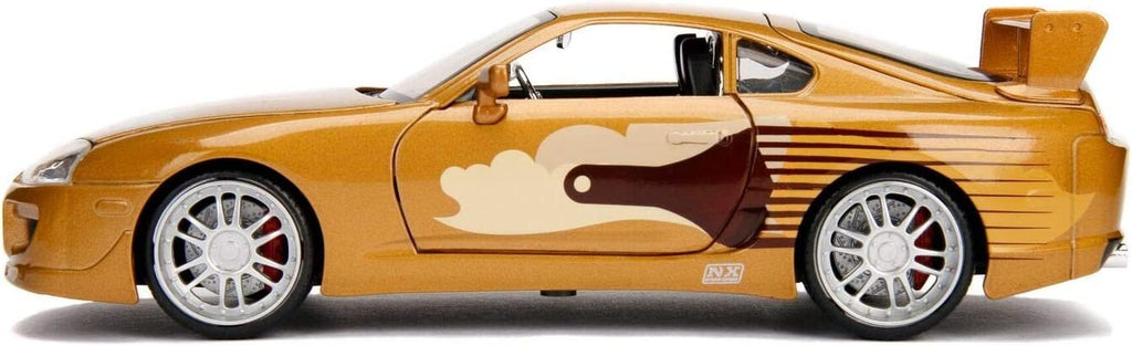 Jada 2 Fast 2 Furious Slap Jack's Toyota Supra Die-Cast Collectible Toy Vehicle Car, Gold with Decals, 1: 24 Scale, Copper