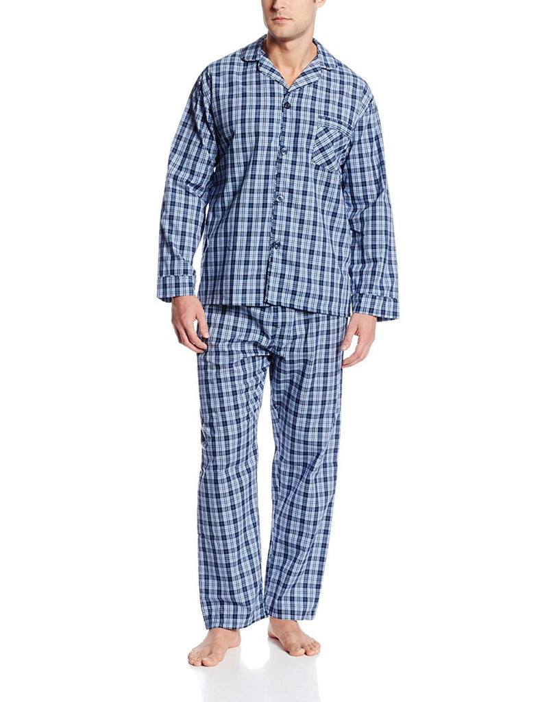 Hanes Men's Woven Plain-Weave Pajama Set