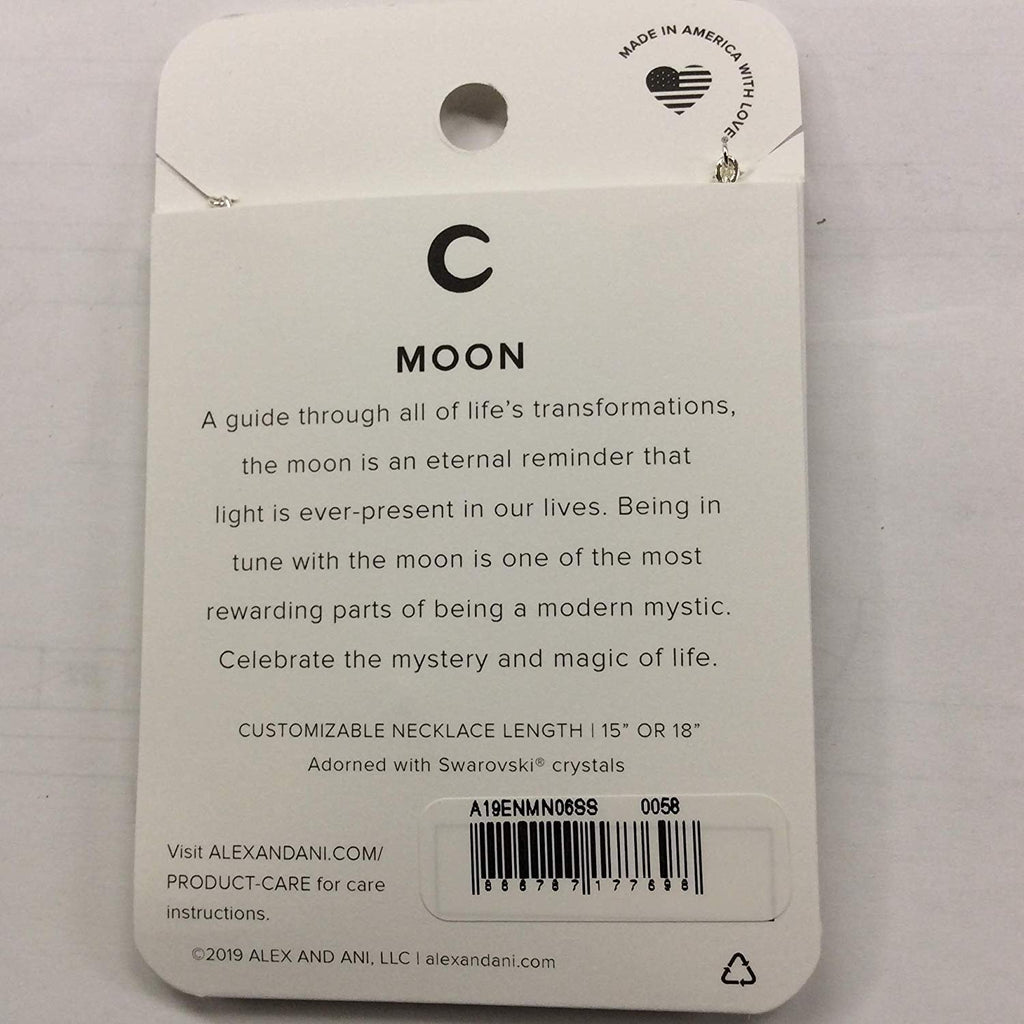 Alex and Ani Moon & Crystal 18" Delicate Necklace Shiny Silver One Size