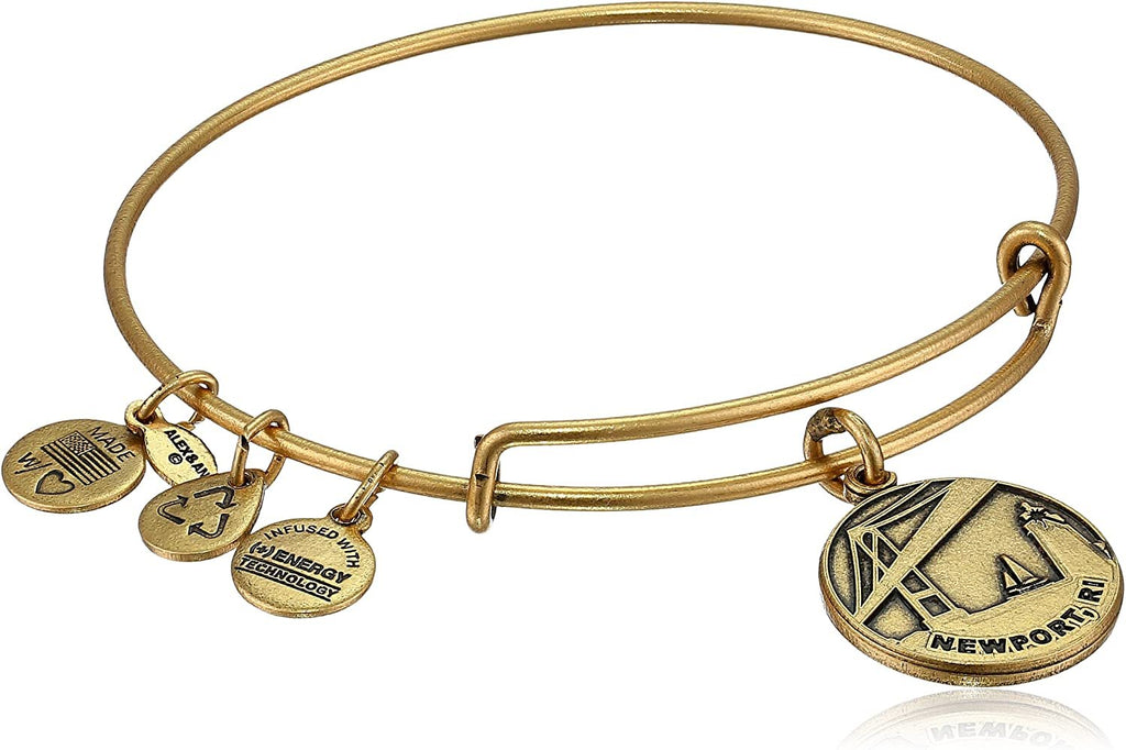 Alex and Ani "Places We Love" Rafaelian Gold-Tone Newport II Expandable Wire Bangle Bracelet, 7.25"