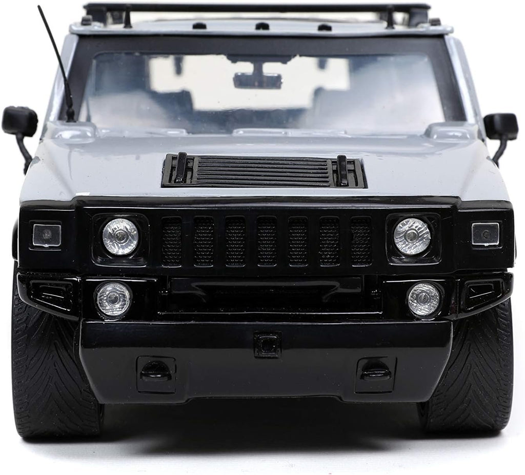 Jada Toys Just Trucks 1:24 2003 Hummer H2 with Rack Die-cast Car Grey, Toys for Kids and Adults, 32310