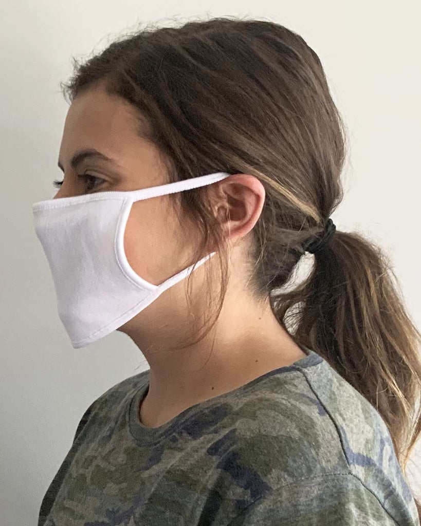 LAT Apparel Face Masks 5-Pack 2-Ply 100% Cotton Adult Protective Mask Washable Reusable (White/White)…