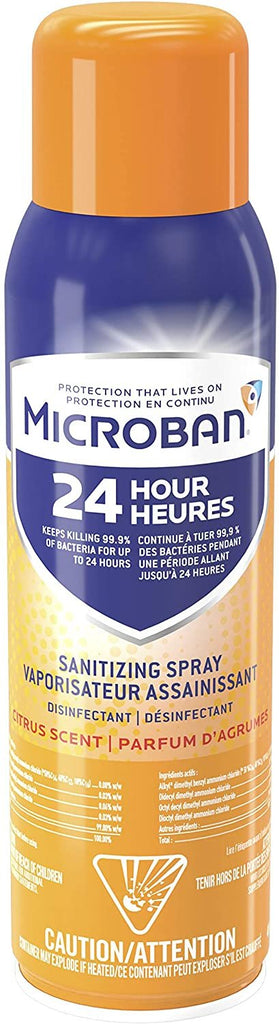 Microban 24 Hour Disinfectant Sanitizing Spray, Citrus Scent
