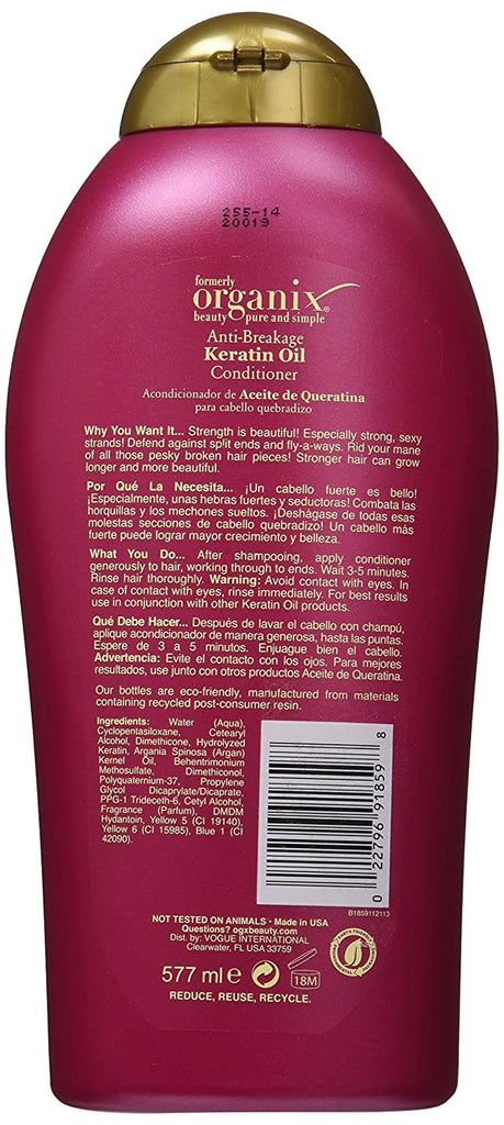 Ogx Organix Anti-breakage Keratin Oil Conditioner 19.5 Oz