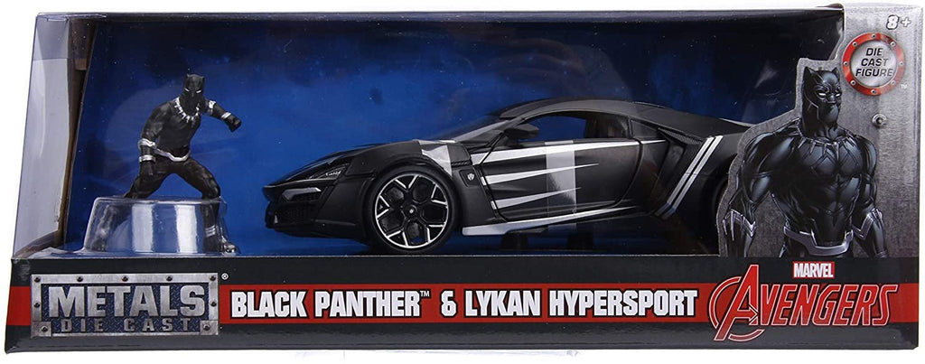 Jada Toys Marvel Black Panther & W Motors Lykan Hypersport DIE-CAST Car, 1: 24 Scale Vehicle & 2.75" Collectible Metal Figurine