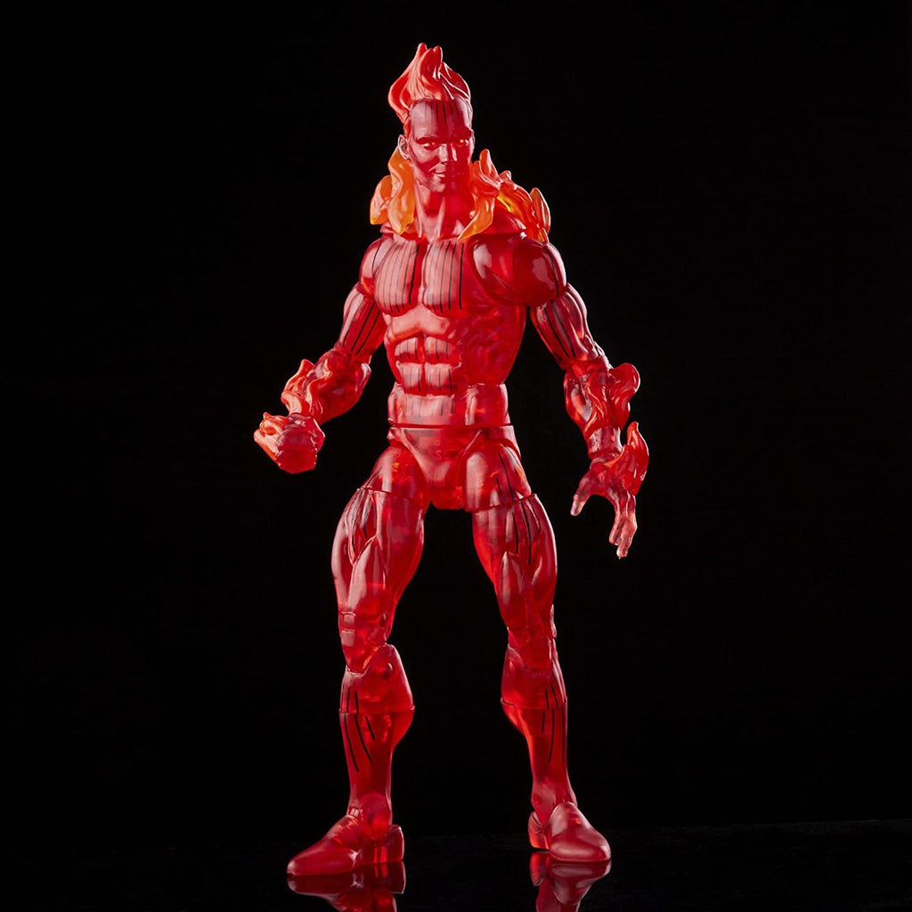 Hasbro Marvel Legends Series Retro Fantastic Four The Human Torch 6-inch Action Figure Toy, Includes 5 Accessories