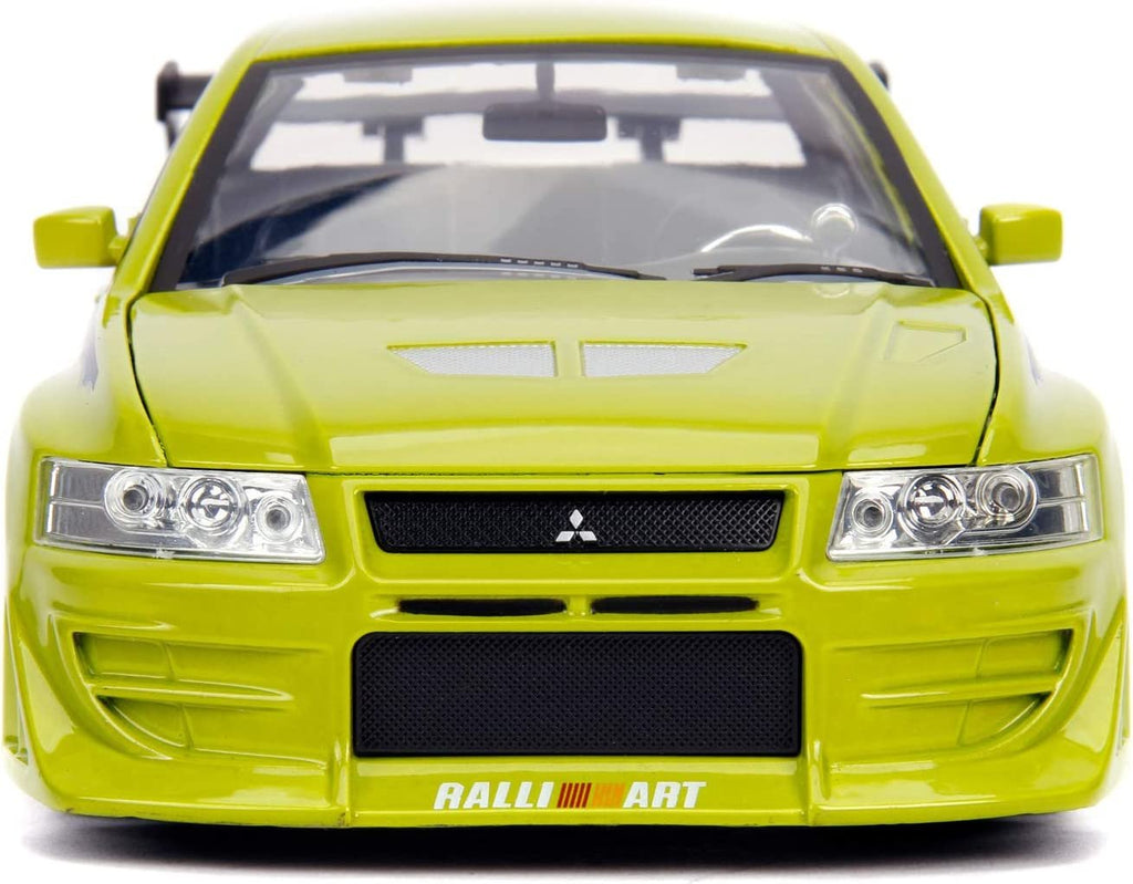 Jada Toys Fast & Furious 1:24 Brian's Mitsubishi Lancer Evolution VII Die-cast Car, Toys for Kids and Adults, Lime Green (99788)