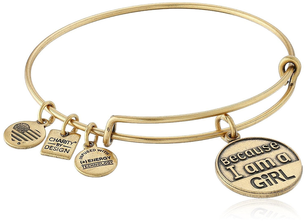 Alex and Ani Charity by Design "Because I Am A Girl" Rafaelian Finish Expandable Bangle Bracelet