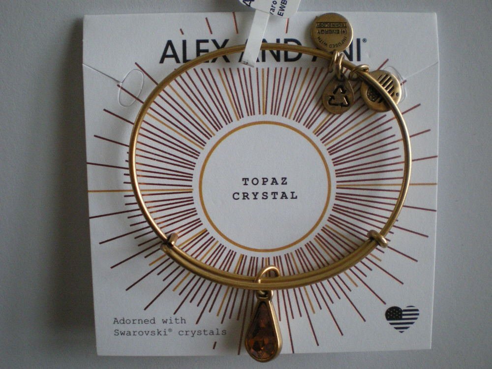 Alex and Ani Womens Swarovski Teardrop Color Code Bangle September/Rafaelian Gold/Sapphire