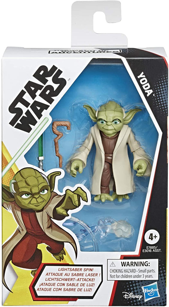 Star Wars Galaxy of Adventures Yoda Toy 5-inch Scale Action Figure with Fun Lightsaber Accessory Feature, Toys for Kids Ages 4 and Up