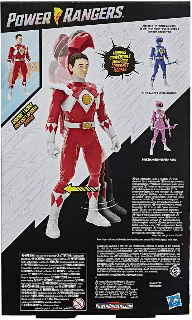 Power Rangers Mighty Morphin Power Rangers Red Ranger Morphin Hero 12-inch Action Figure Toy with Accessory, Inspired by The Power Rangers TV Show