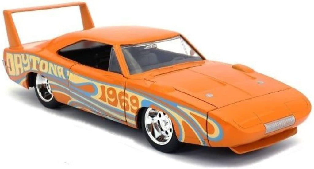 Jada Toys I Love The 60’s 1:24 1969 Dodge Charger Daytona Die-Cast Car, Toys for Kids and Adults, Orange