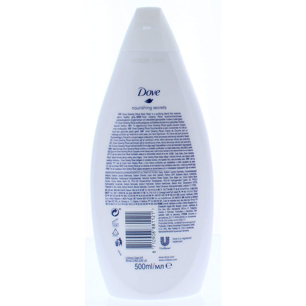 2 Pk. Dove Glowing Ritual Body Wash, Lotus Flower Extract & Rice Water 16.9 Fl Oz (33.8 Fl Oz Total)