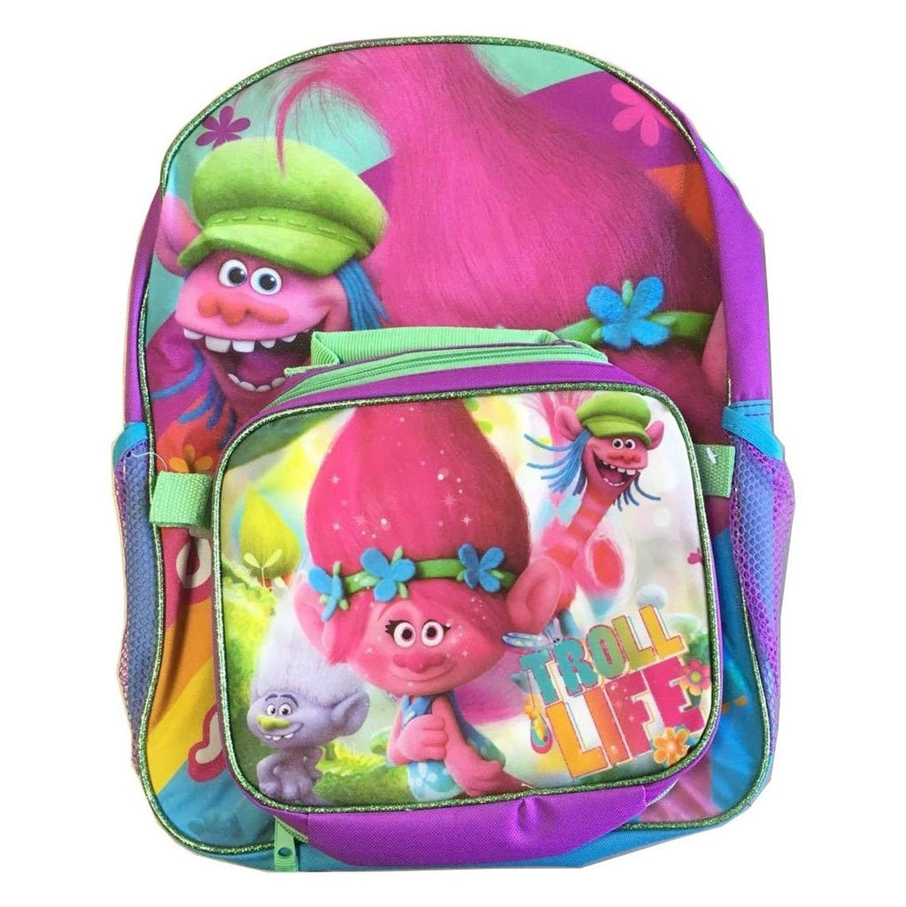 Dreamworks Trolls Movie Poppy Cooper Childrens Backpack with Front Zipper Pocket