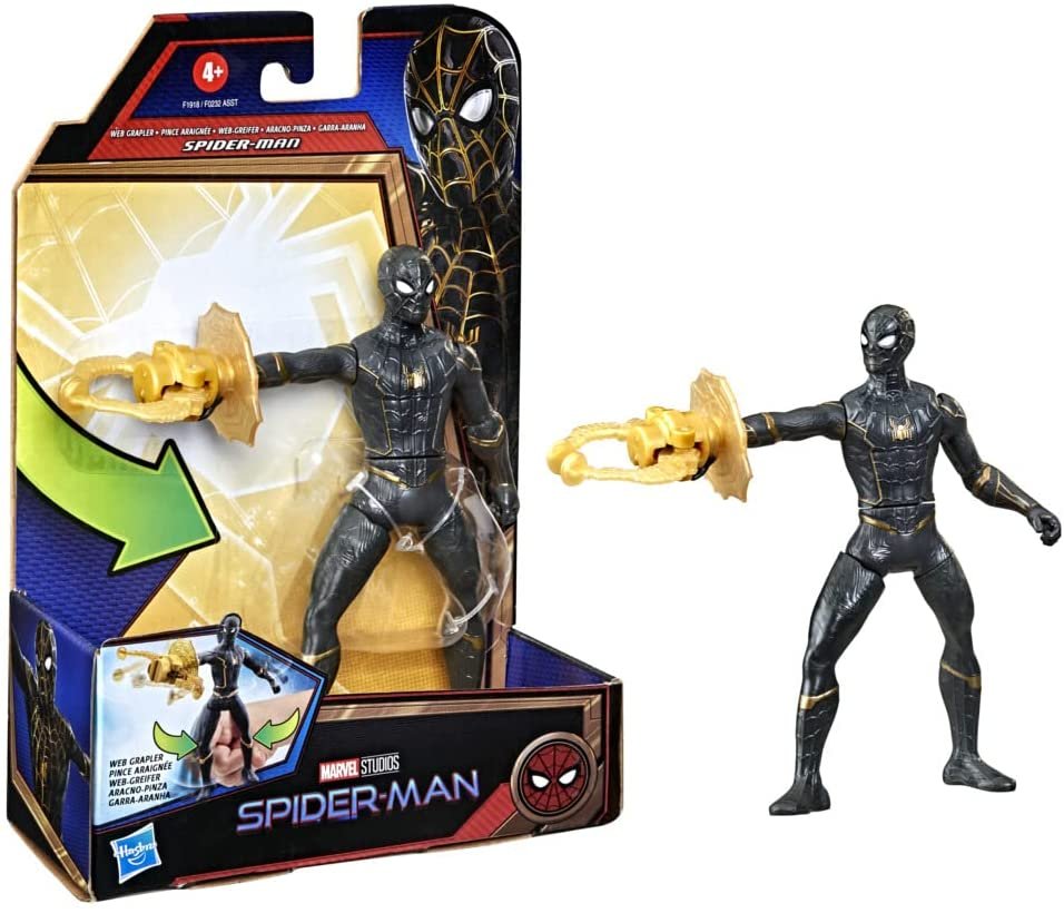 Spider-Man Marvel 6-Inch Deluxe Web Grappler Movie-Inspired Action Figure Toy with Attack Feature, for Kids Ages 4 and Up