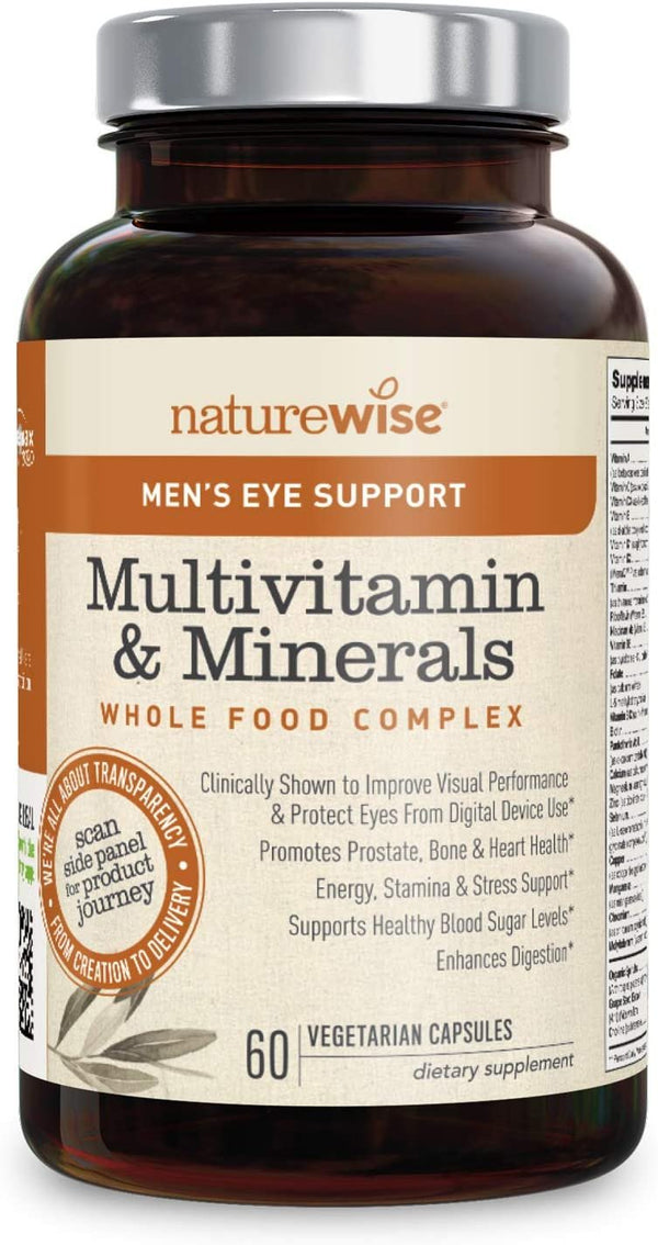 NatureWise Men's Eye Support Whole Food Multivitamin for Eye Health, B ...