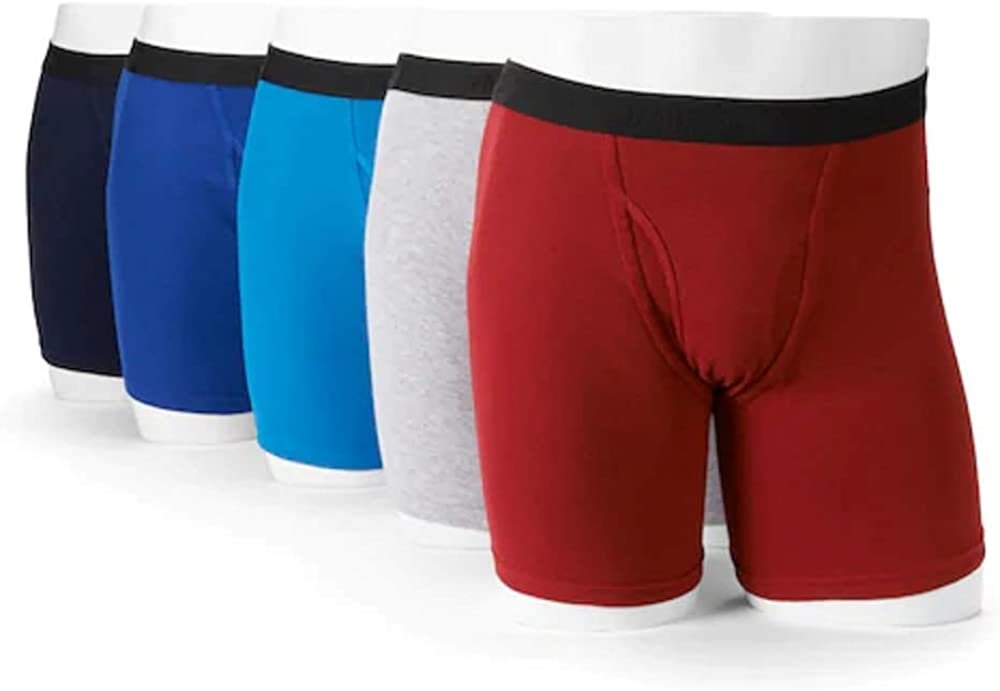 Fruit of the Loom Men's Boxer Briefs 5-Pack Signature/Regular Long Leg/Regular Leg S-2X