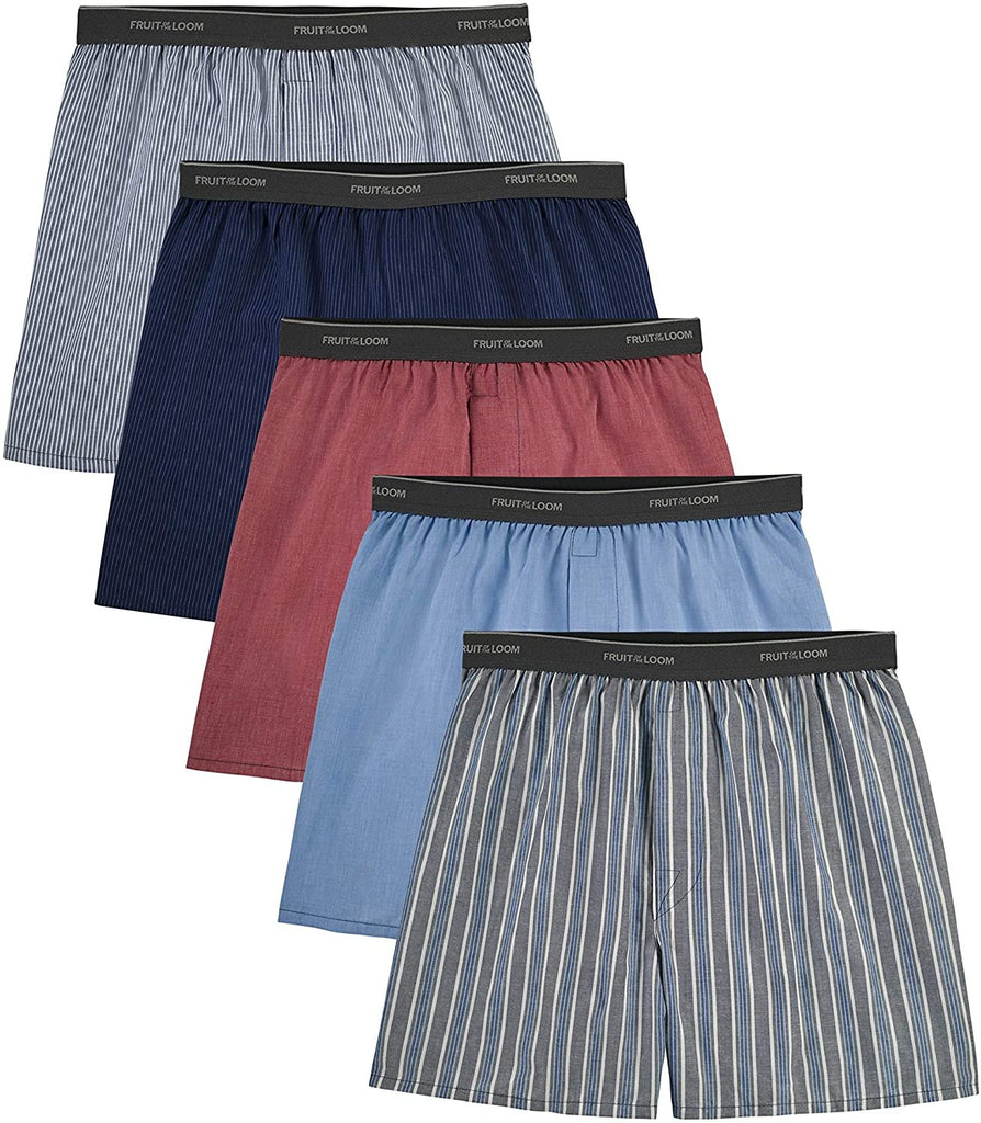 Fruit of the Loom Men's Tag-Free Boxer Shorts (Knit & Woven)