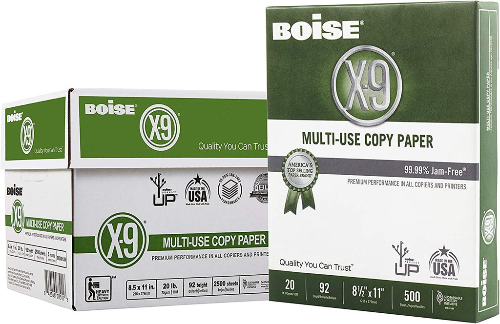 Boise Paper X-9 Multi-Use Copy Paper - 3 Ream (1,500 Sheets) | 8.5" x 11" Letter | 92 Bright White - 20 lb.