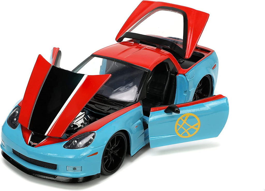 Jada Toys Marvel Doctor Strange 1:24 2006 Chevy Corvette Z06 Die-Cast Car with 2.75'' Dr. Strange Figure, Toys for Kids and Adults (32115)