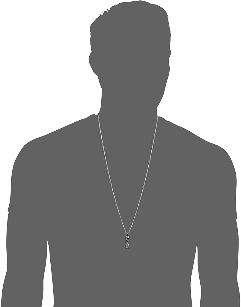 Alex and Ani Men's Tiger's Eye Gemstone 32 inch Necklace, Sterling Silver, Expandable