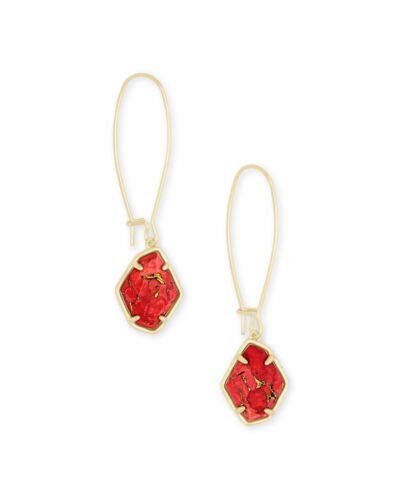 Kendra Scott Ellington Gold Earrings in Bronze Veined Red Magnesite