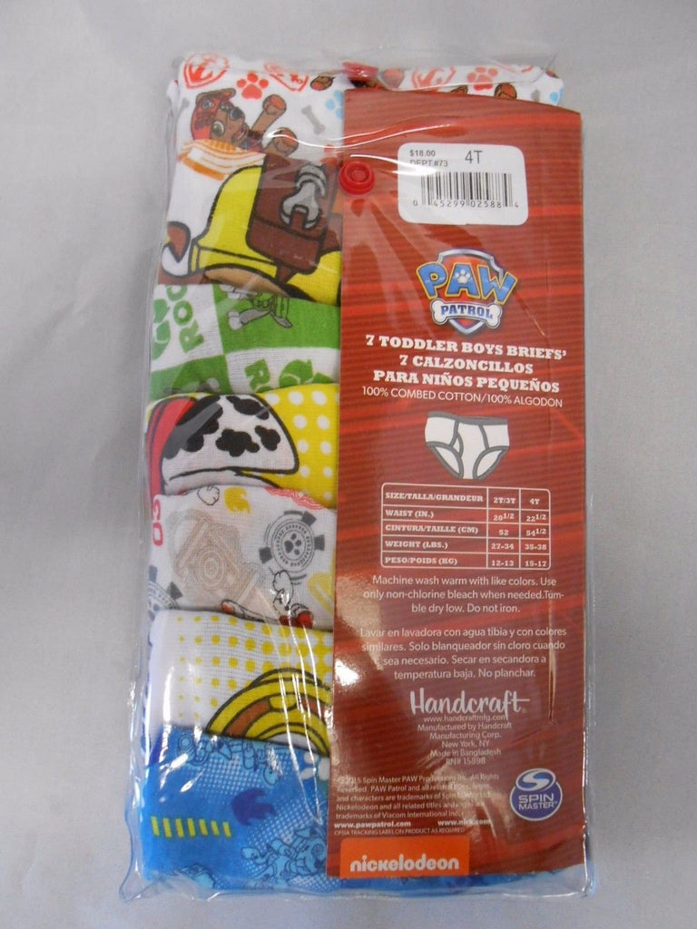 Handcraft Little Boys' Toddler Paw Patrol Brief, Pack of Seven