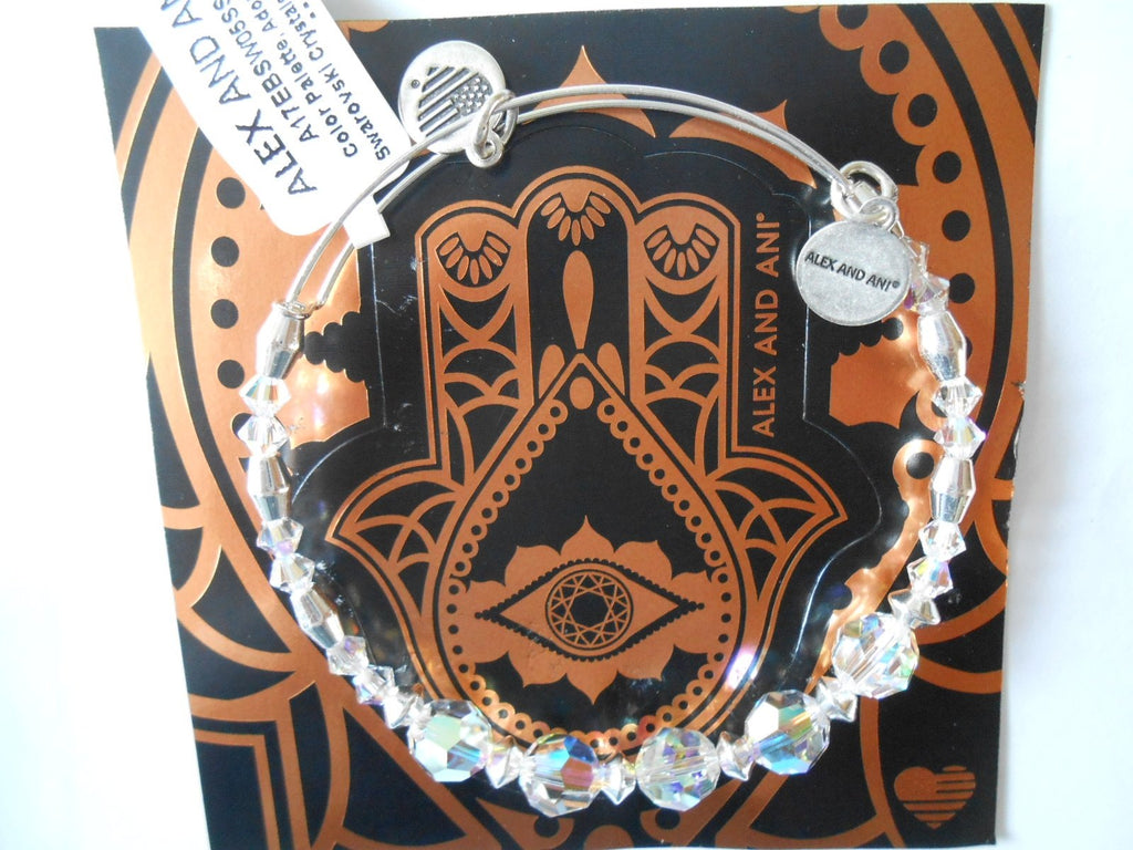Alex and Ani Womens Swarovski Crystal Beaded Frost Bangle