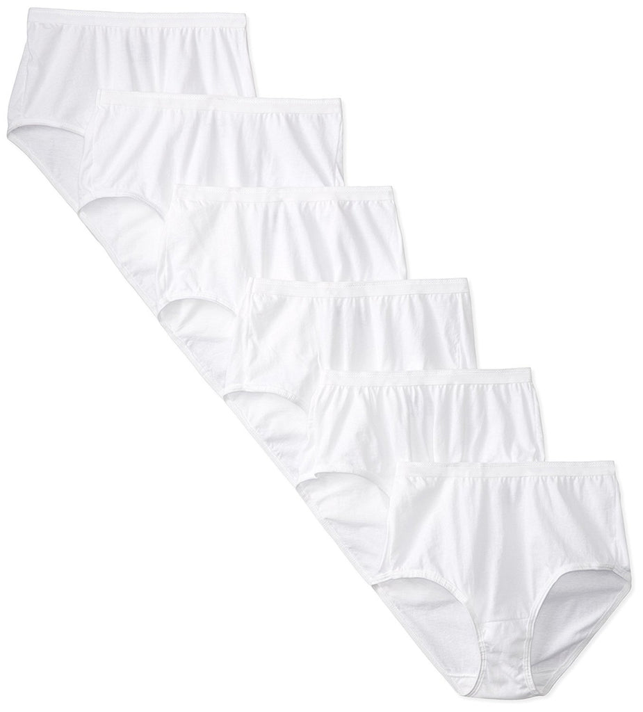 Fruit of the Loom Women's White Cotton Briefs (6 Pair Pack)
