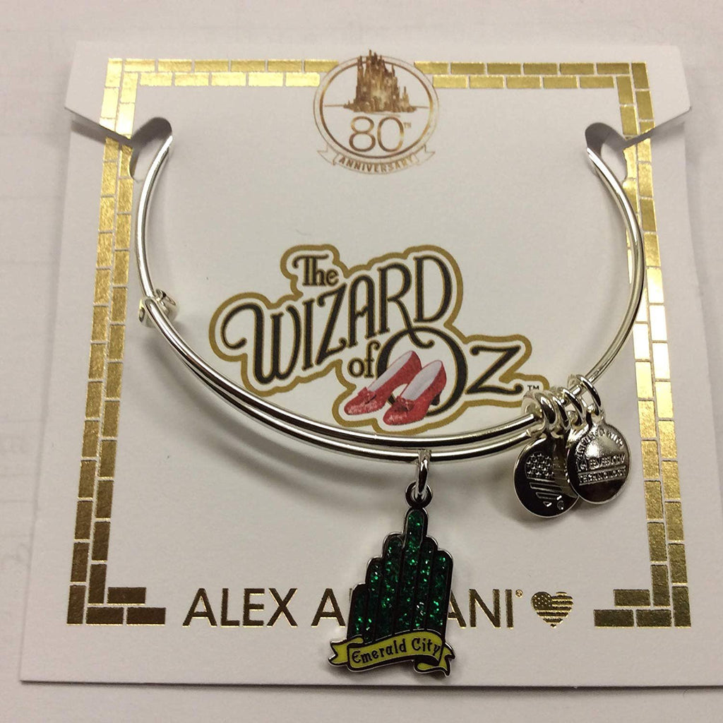 Alex and Ani Wizard of Oz, Emerald City Bangle Bracelet Shiny Silver One Size
