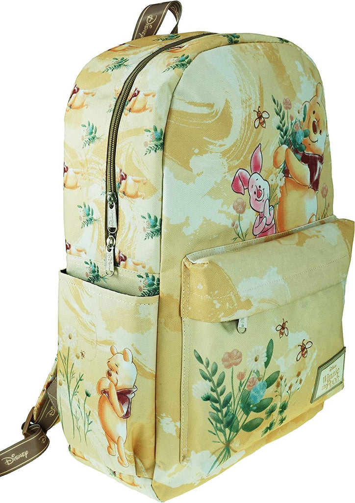 KBNL Classic Disney Winnie The Pooh Backpack with Laptop Compartment for School, Travel, and Work, Multicolor (A22208-WTP)