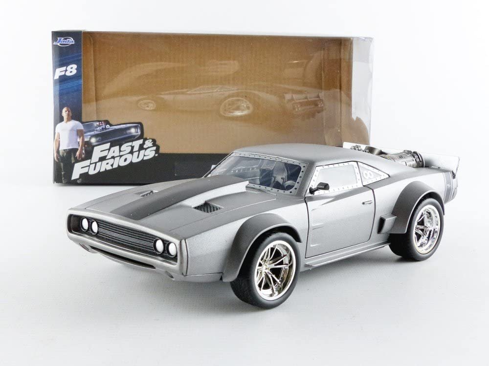 Jada Toys Fast & Furious 1:24 Dom's Ice Charger Die-cast Car, Toys for Kids and Adults, Silver (98291)