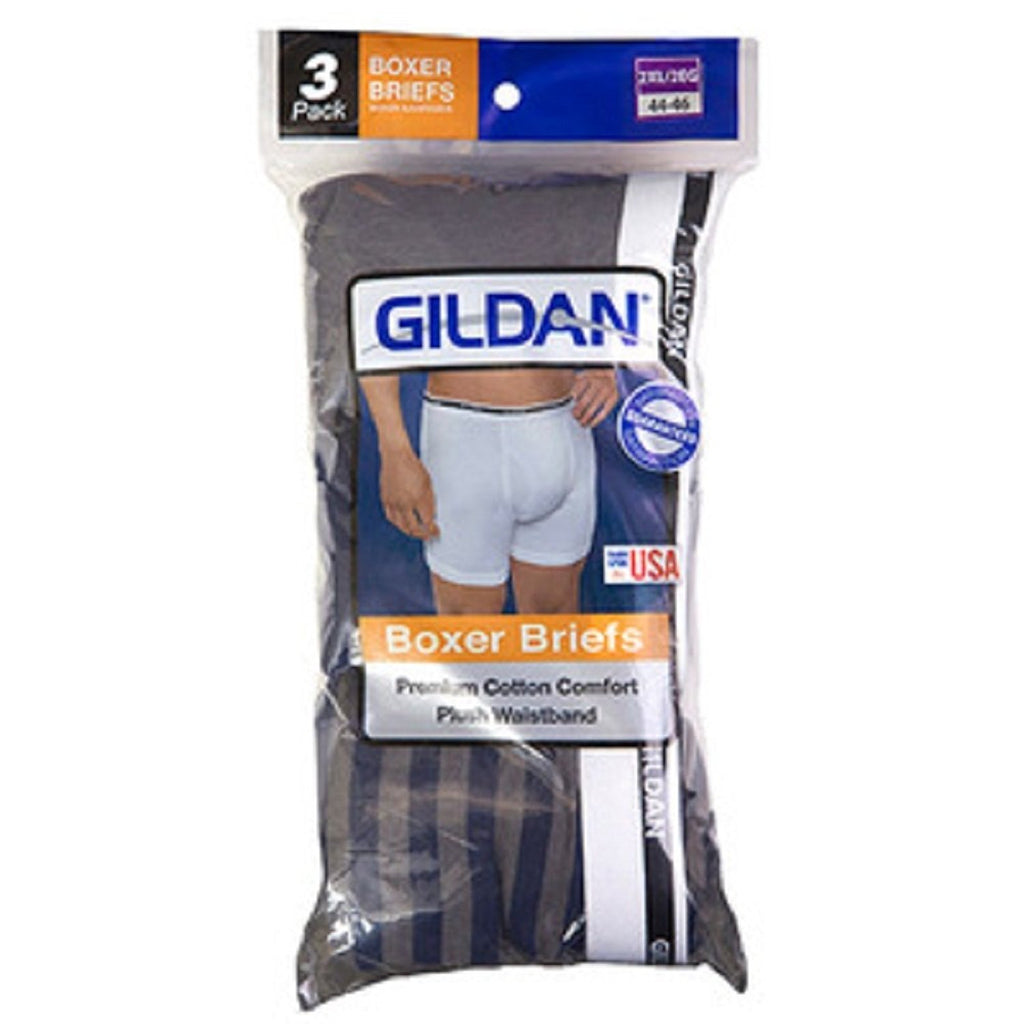 Gildan Adult Big Men's 2XL Assorted Regular Leg Boxer Brief, 4-Pack 