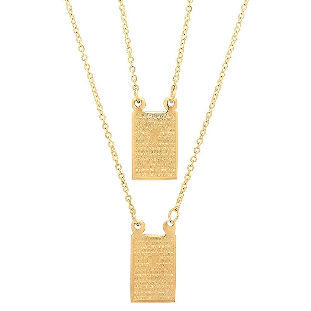 Men's Stainless Steel "Our Fatherâ€¦" Pendant Necklace