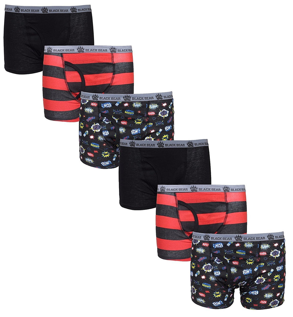 Black Bear Boys' Boxer Briefs (Pack of 6)