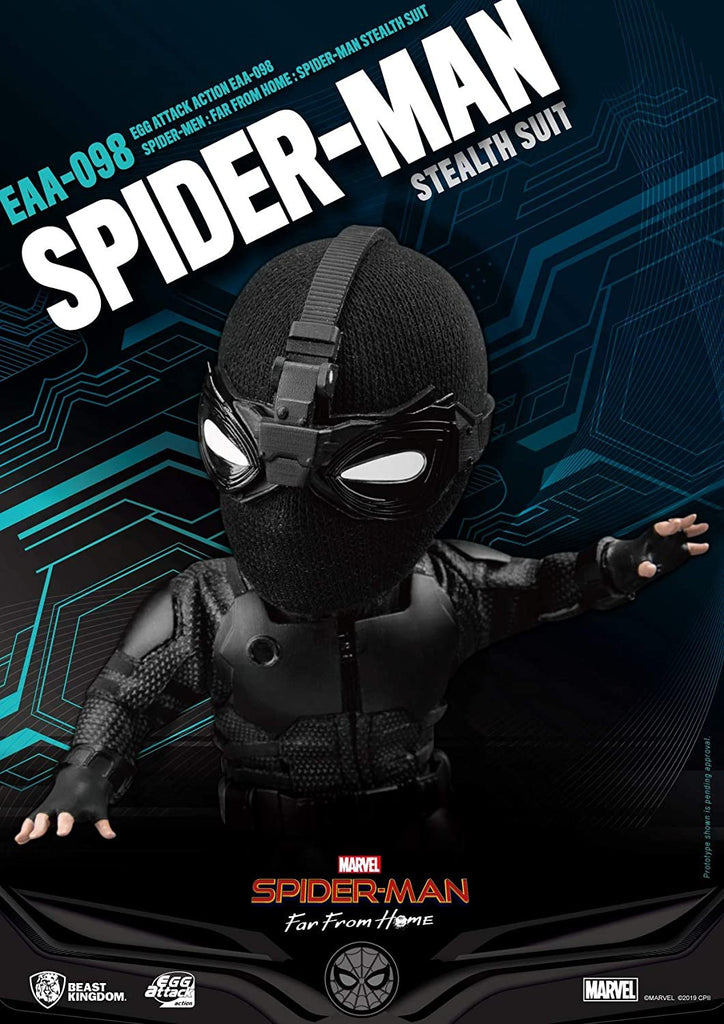 Beast Kingdom Spider-Man Far from Home: Stealth Spider-Man EAA-098 Egg Attack Action Figure, Multicolor