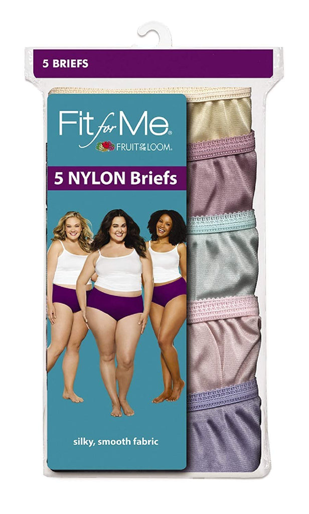 Fruit Of The Loom Women's Fit For Me Plus Size 100% Nylon Briefs (Value Packs)
