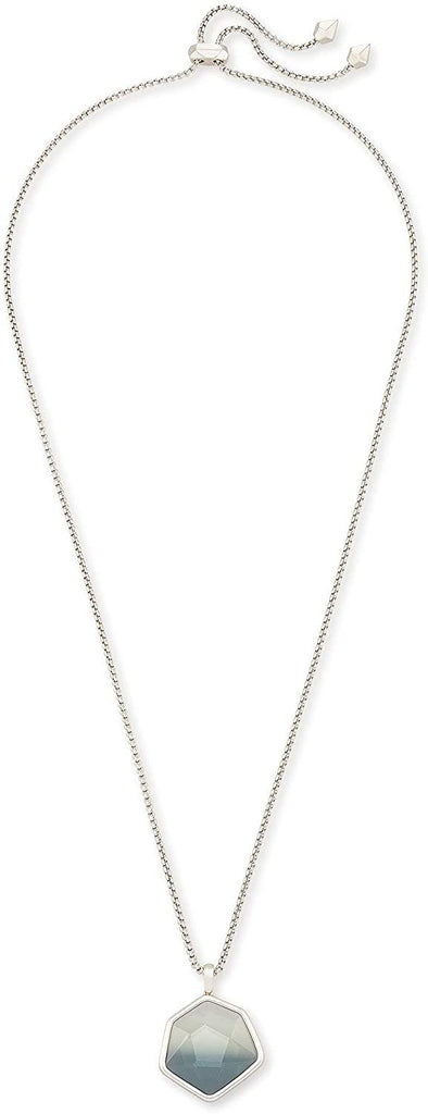 Kendra Scott Vanessa Silver Long Pendant Necklace in Charcoal Gray Ombre