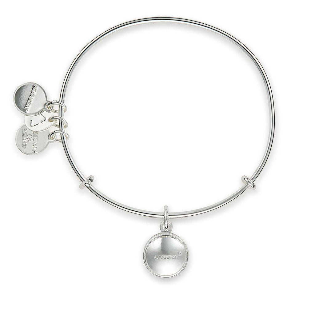 Alex and Ani July Birthstone Charm Bangle Shiny Silver Finish Bracelet, A09EB246S