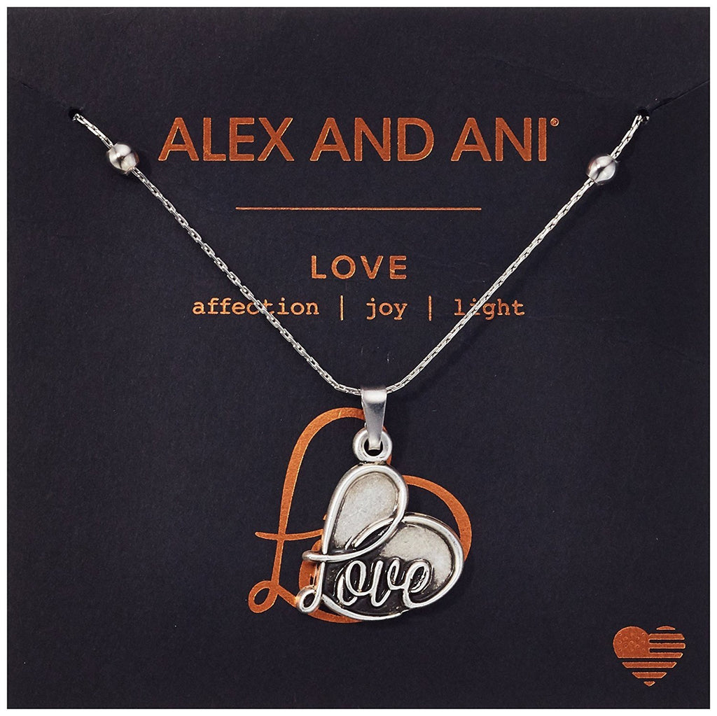 Alex and Ani Womens Path of Symbols - Love IV Swarovski Expandable Necklace w/Swarovski Crystals