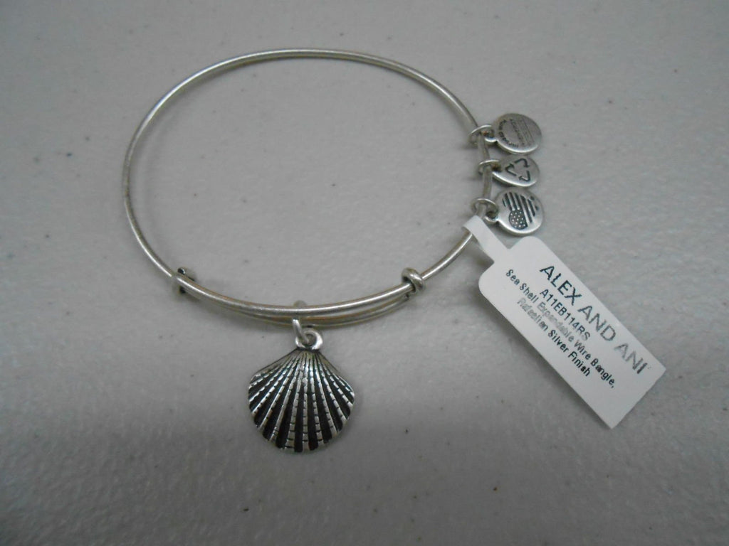 Alex and Ani Womens Sea Shell Charm Bangle