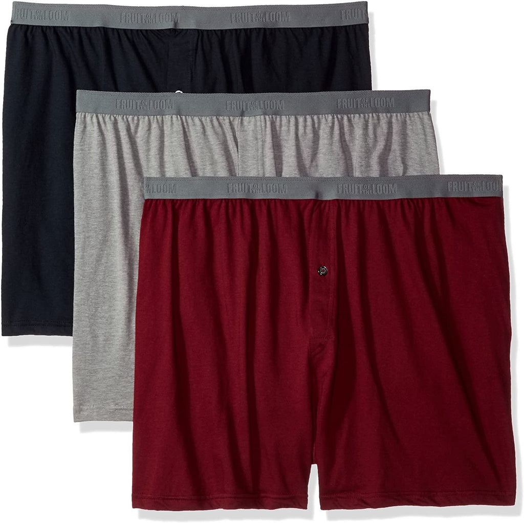 Fruit of the Loom Men's 3-Pack Premium Big Man Knit Boxer