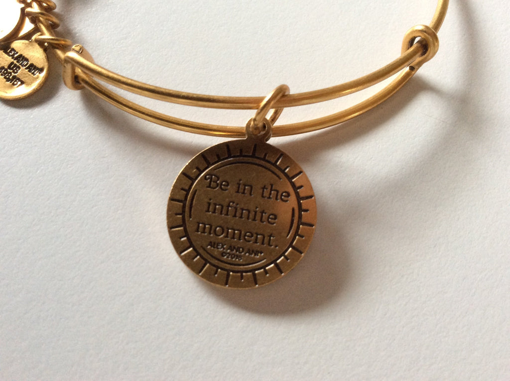 Alex and Ani Midnight Sun Bangle Bracelet Rafaelian Gold New With Tag Box Card