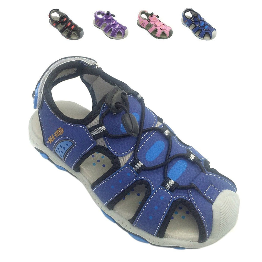 Sea Kidz Kids Children Waterproof Hiking Sport Closed Toe Athletic Sandals (Toddler/Little Kid/Big Kid)