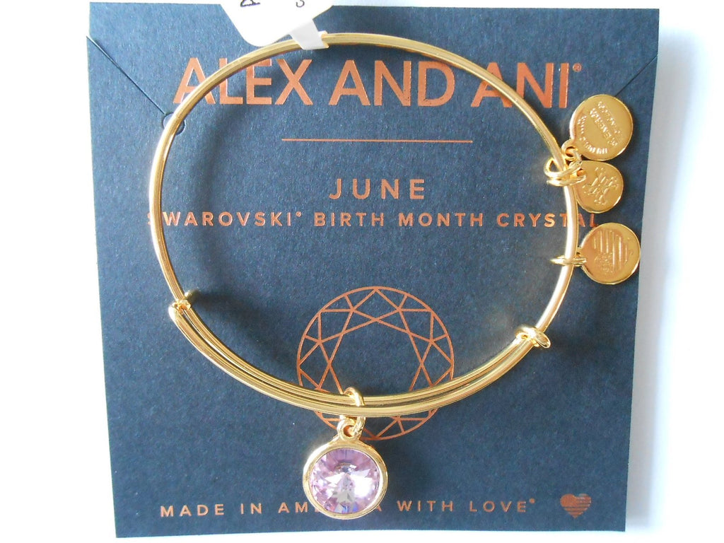 Alex and Ani Bangle Bar Imitation Birthstone Bangle Bracelet, 2.75"